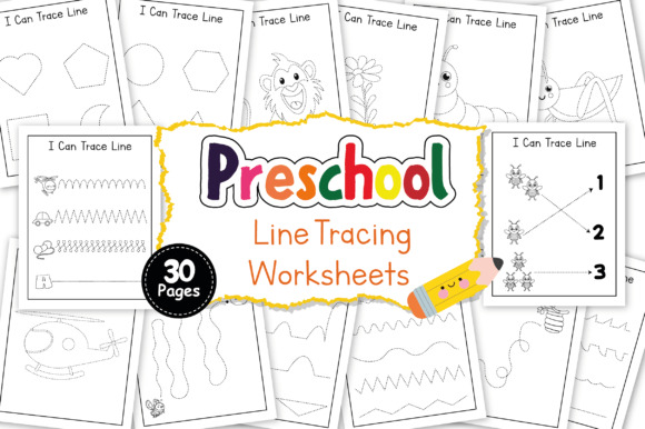 Download Preschool Line Tracing Worksheets Prek - Premium Bundle